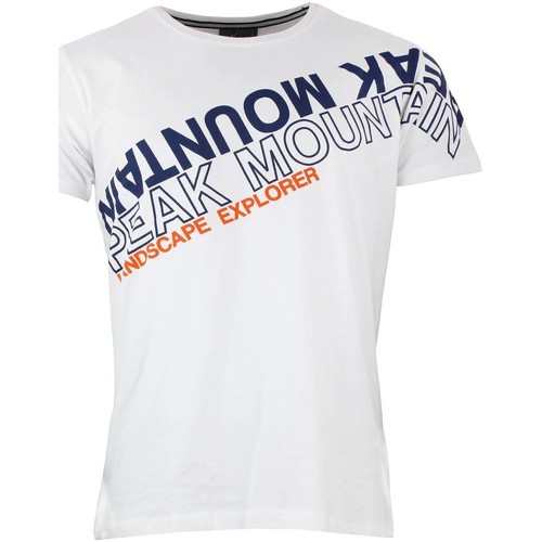 tekstylia Męskie T-shirty z krótkim rękawem Peak Mountain T-shirt manches courtes homme CYCLONE Biały