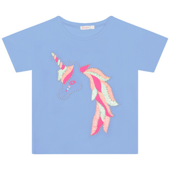 tekstylia Dziewczynka T-shirty z krótkim rękawem Billieblush  Niebieski