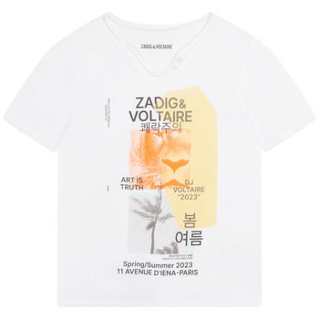 tekstylia Chłopiec T-shirty z krótkim rękawem Zadig & Voltaire X25354-10P-J Biały
