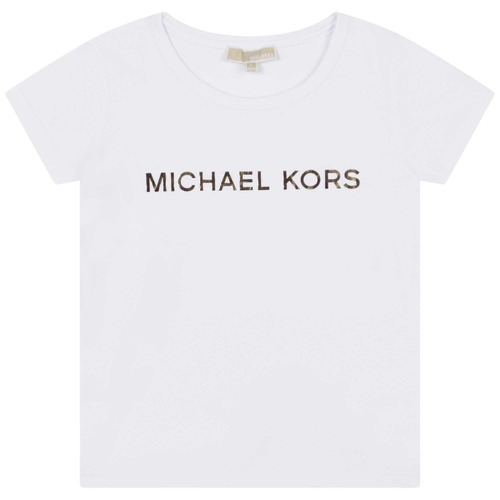 tekstylia Dziewczynka T-shirty z krótkim rękawem MICHAEL Michael Kors R15164-10P-C Biały
