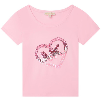 tekstylia Dziewczynka T-shirty z krótkim rękawem MICHAEL Michael Kors  Różowy