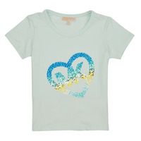 tekstylia Dziewczynka T-shirty z krótkim rękawem MICHAEL Michael Kors R15185-76T-C Biały / Niebieski