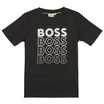 tekstylia Chłopiec T-shirty z krótkim rękawem BOSS J25O05-09B-C Czarny
