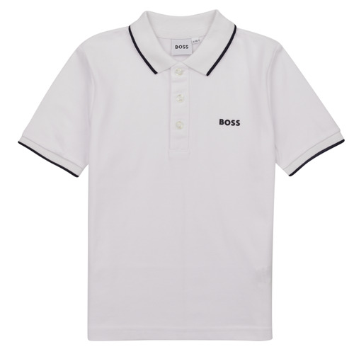 tekstylia Chłopiec Koszulki polo z krótkim rękawem BOSS J25P26-10P-J Biały