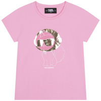tekstylia Dziewczynka T-shirty z krótkim rękawem Karl Lagerfeld  Różowy