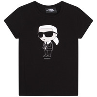 tekstylia Dziewczynka T-shirty z krótkim rękawem Karl Lagerfeld  Czarny