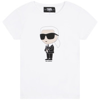 tekstylia Dziewczynka T-shirty z krótkim rękawem Karl Lagerfeld Z15418-10P-C Biały