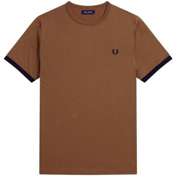 tekstylia Męskie T-shirty z krótkim rękawem Fred Perry  Brązowy