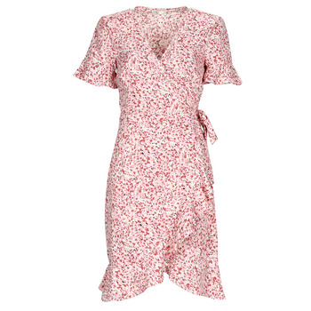 tekstylia Damskie Sukienki krótkie Only ONLOLIVIA S/S WRAP DRESS Różowy