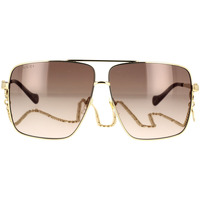 Zegarki & Biżuteria  Damskie okulary przeciwsłoneczne Gucci Occhiali da Sole  con Catena GG1087S 002 Złoty