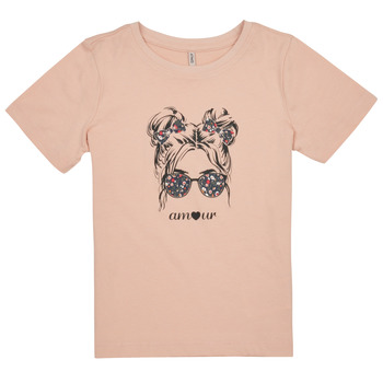 tekstylia Dziewczynka T-shirty z krótkim rękawem Only KOGKITA-REG-S/S-AMOUR-TOP-JRS Różowy