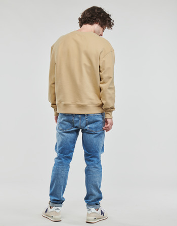 Calvin Klein Jeans SHRUNKEN BADGE CREW NECK Beżowy