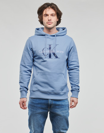 tekstylia Męskie Bluzy Calvin Klein Jeans MONOLOGO REGULAR HOODIE Niebieski