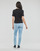 tekstylia Damskie T-shirty z krótkim rękawem Calvin Klein Jeans RIB SHORT SLEEVE TEE Czarny