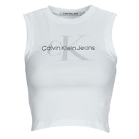 tekstylia Damskie T-shirty z krótkim rękawem Calvin Klein Jeans ARCHIVAL MONOLOGO RIB TANK TOP Biały