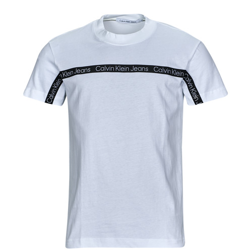 tekstylia Męskie T-shirty z krótkim rękawem Calvin Klein Jeans LOGO TAPE TEE Biały