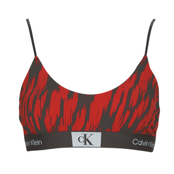 Bielizna Damskie Biustonosze  Calvin Klein Jeans UNLINED BRALETTE Czarny / Czerwony