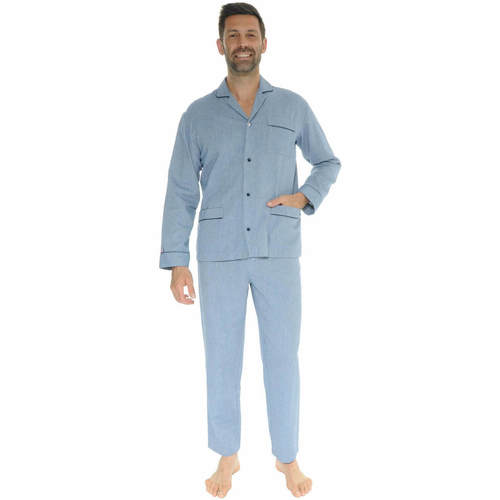 tekstylia Męskie Piżama / koszula nocna Le Pyjama Français CHARLIEU Niebieski