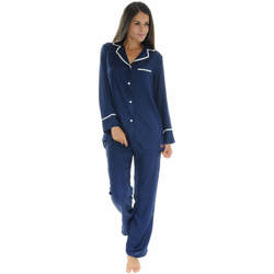 tekstylia Damskie Piżama / koszula nocna Le Pyjama Français ROANNAISE Niebieski