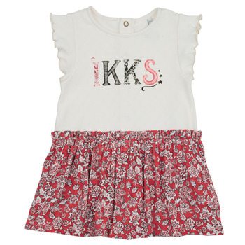tekstylia Dziewczynka Sukienki krótkie Ikks XW30070 Biały / Różowy