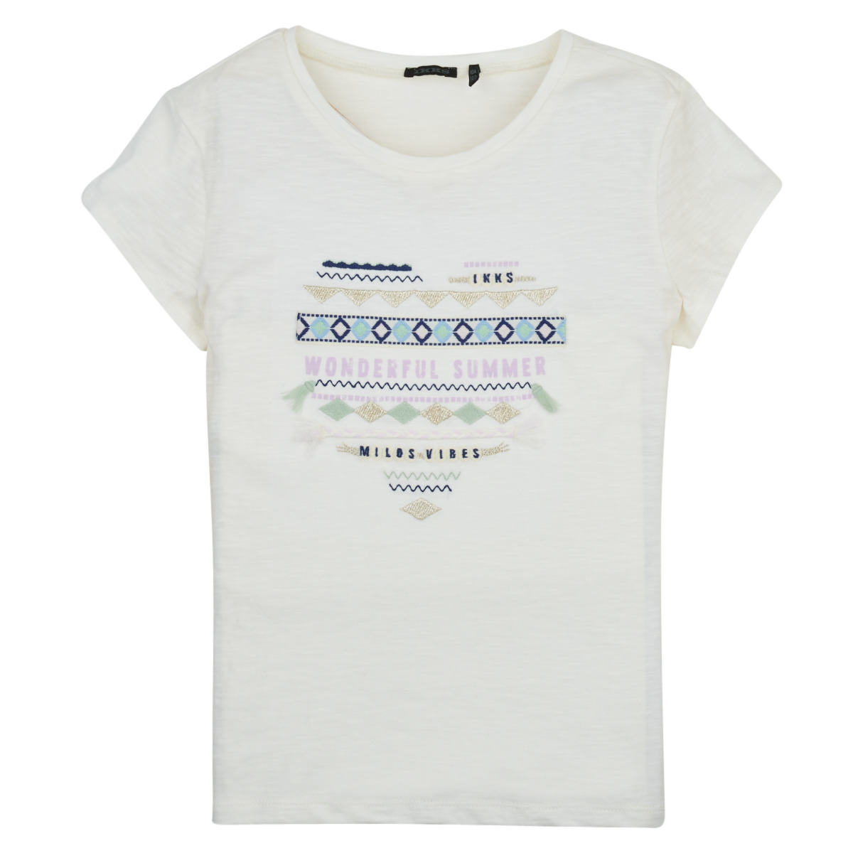 tekstylia Dziewczynka T-shirty z krótkim rękawem Ikks XW10272 Biały