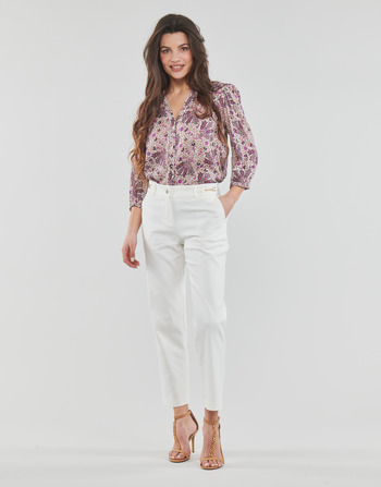 tekstylia Damskie Spodnie z pięcioma kieszeniami Morgan PRAZY Biały