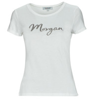 tekstylia Damskie T-shirty z krótkim rękawem Morgan DGANA Biały