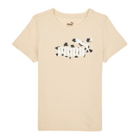 tekstylia Dziewczynka T-shirty z krótkim rękawem Puma ESS ANIMAL TEE Beżowy