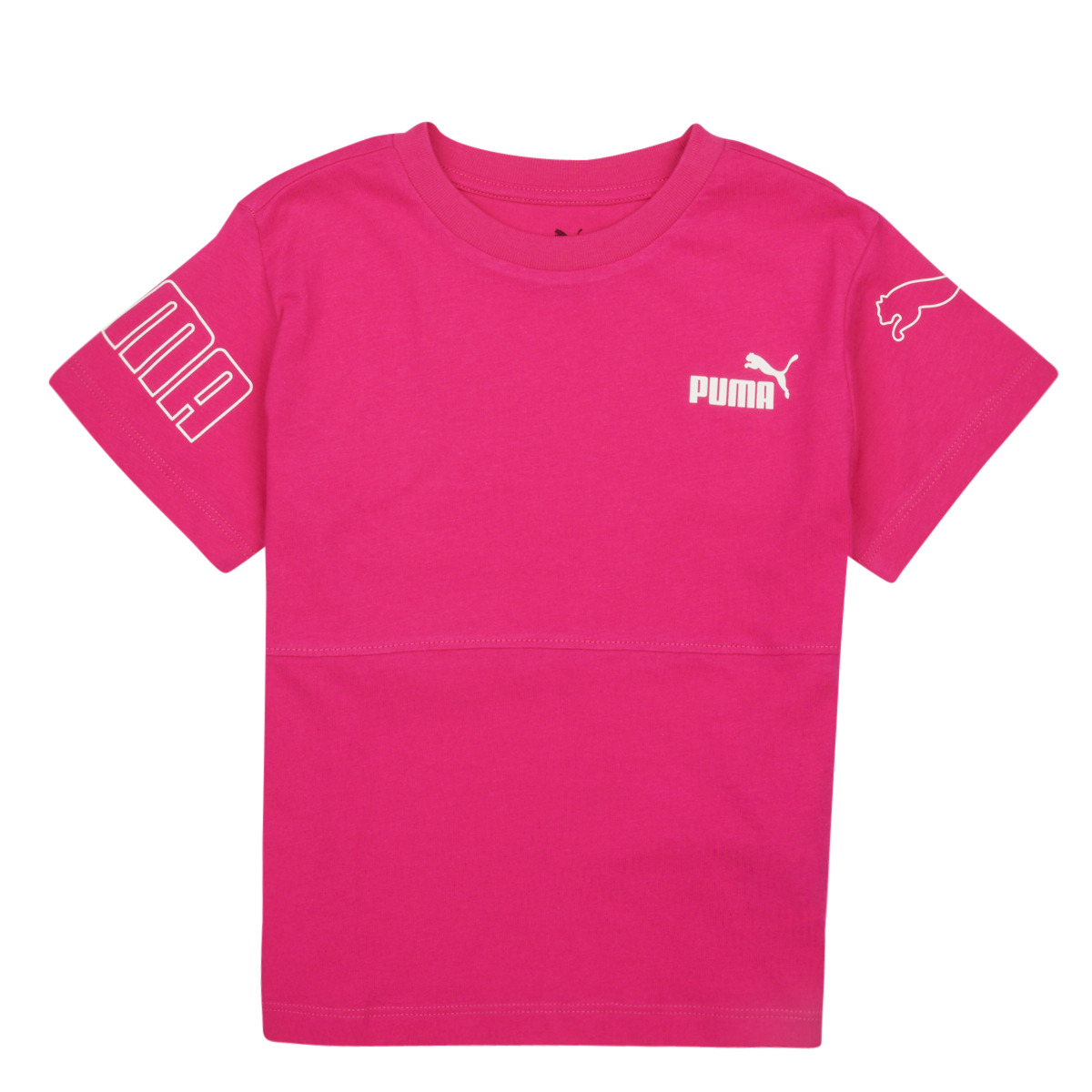 tekstylia Dziewczynka T-shirty z krótkim rękawem Puma PUMA POWER COLORBLOCK Różowy