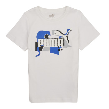 tekstylia Chłopiec T-shirty z krótkim rękawem Puma ESS COL LOGO Biały / Niebieski