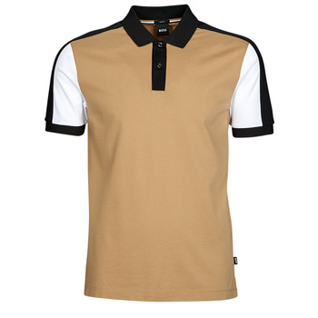 tekstylia Męskie Koszulki polo z krótkim rękawem BOSS Phillipson 111 Beżowy / Czarny / Biały