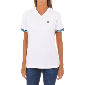 tekstylia Damskie T-shirty z krótkim rękawem Galvanni GLVSM1100241-WHITEMULTI Biały