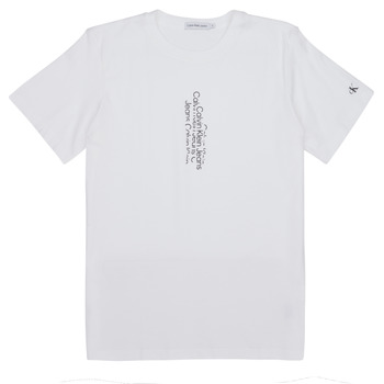 tekstylia Dziecko T-shirty z krótkim rękawem Calvin Klein Jeans SMALL REPEAT INST. LOGO T-SHIRT Biały