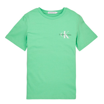 tekstylia Chłopiec T-shirty z krótkim rękawem Calvin Klein Jeans CHEST MONOGRAM TOP Zielony