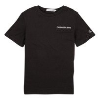 tekstylia Chłopiec T-shirty z krótkim rękawem Calvin Klein Jeans CHEST LOGO TOP Czarny