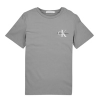 tekstylia Chłopiec T-shirty z krótkim rękawem Calvin Klein Jeans CHEST MONOGRAM TOP Szary