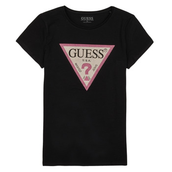 tekstylia Dziewczynka T-shirty z krótkim rękawem Guess SS T SHIRT Czarny / Różowy