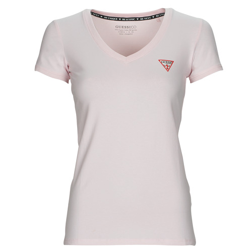 tekstylia Damskie T-shirty z krótkim rękawem Guess SS VN MINI TRIANGLE TEE Różowy