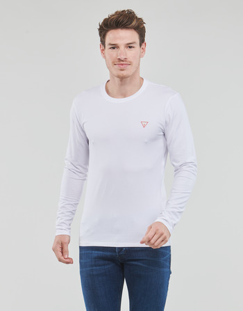 tekstylia Męskie T-shirty z długim rękawem Guess CN LS CORE TEE Biały