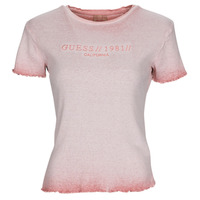 tekstylia Damskie T-shirty z krótkim rękawem Guess SS CN EDURNE TEE Różowy