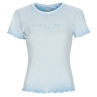 tekstylia Damskie T-shirty z krótkim rękawem Guess SS CN EDURNE TEE Niebieski
