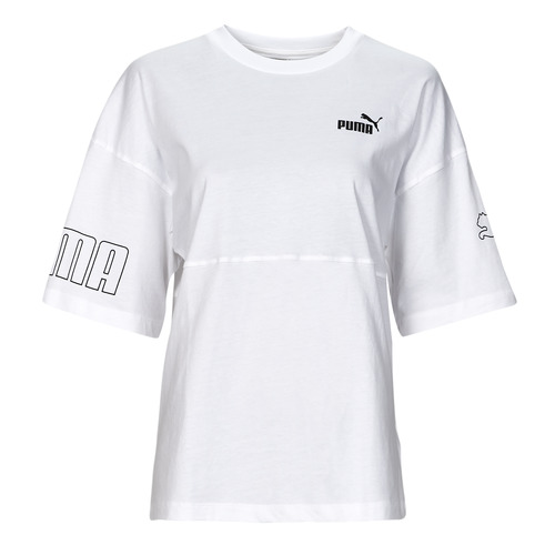 tekstylia Damskie T-shirty z krótkim rękawem Puma POWER COLORBLOCK Biały