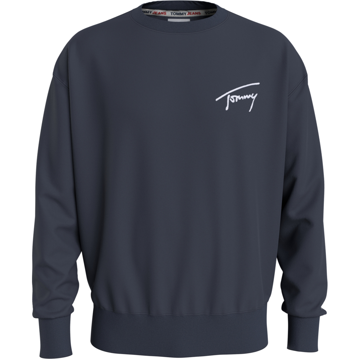 tekstylia Męskie Bluzy Tommy Jeans Signature Crew Sweater Niebieski