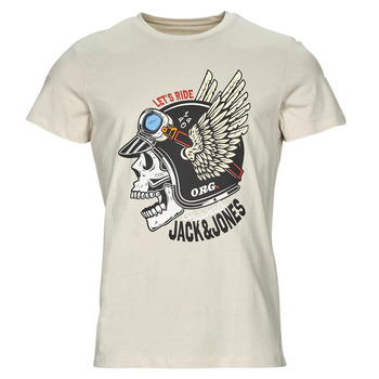 tekstylia Męskie T-shirty z krótkim rękawem Jack & Jones JORROXBURY TEE SS CREW NECK Ecru