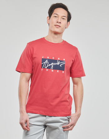 tekstylia Męskie T-shirty z krótkim rękawem Jack & Jones JORJOSHUA SS TEE CREW NECK Czerwony