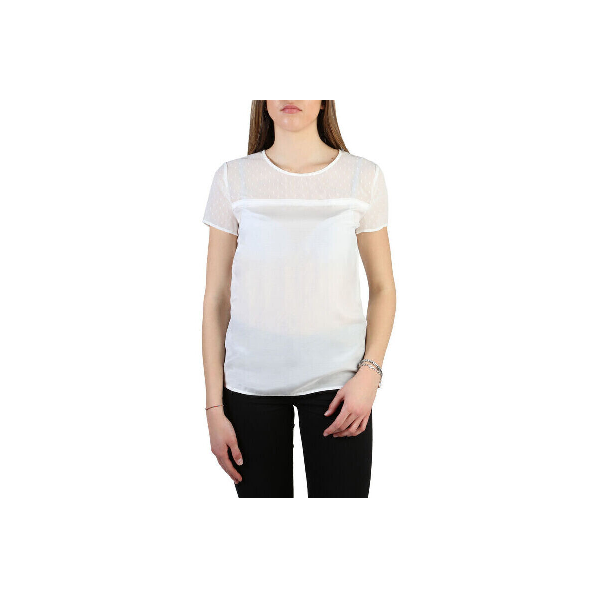 tekstylia Damskie T-shirty z krótkim rękawem Armani jeans - 3y5h45_5nzsz Biały