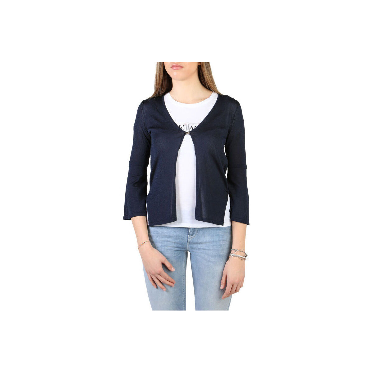tekstylia Damskie Swetry Armani jeans - 3y5e2c_5m1xz Niebieski