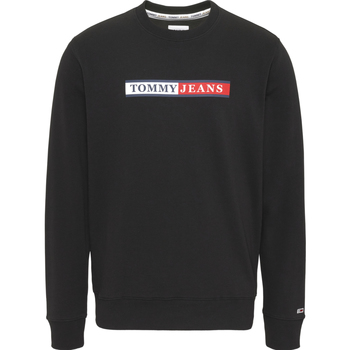 tekstylia Męskie Bluzy Tommy Jeans Reg Essential Graphic Crew Sweater Czarny