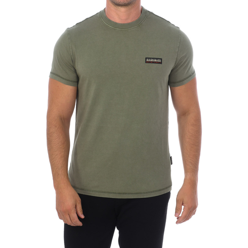 tekstylia Męskie T-shirty z krótkim rękawem Napapijri NP0A4GPE-GAE Zielony