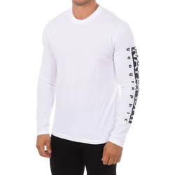 tekstylia Męskie T-shirty z długim rękawem Napapijri NP0A4H9C-002 Biały